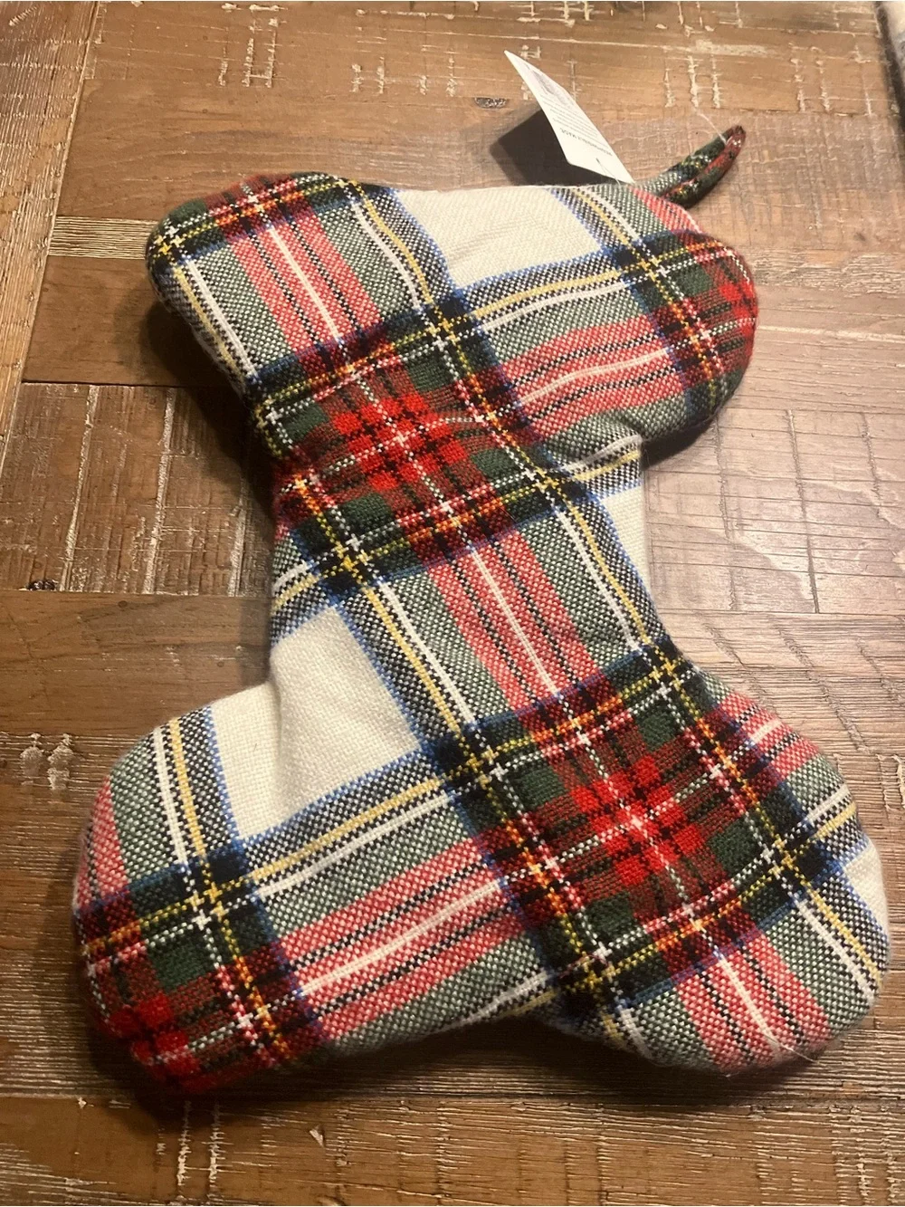 Plaid Bone Pet Stocking - Holiday Pet Christmas Decor